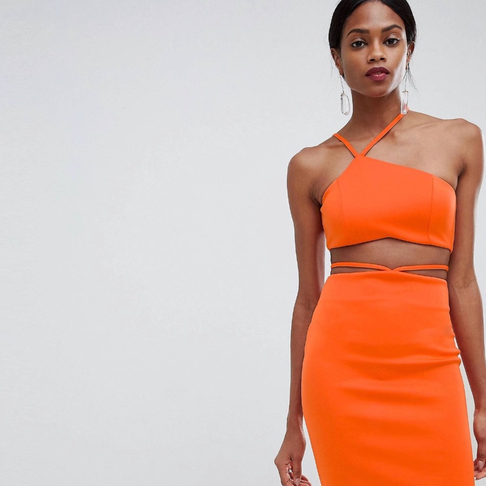 ASOS DESIGN Super Cut Out Bodycon Midi Dress
